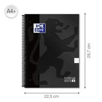 Oxford School Classic Europeanbook spiraalblok, ft A4+, 160 bladzijden, gelijnd, zwart - thumbnail