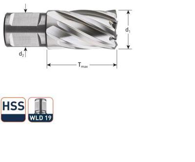 Rotec HSS Kernboor SILVER-LINE, weldon 19, ø45x55 - 536.4501W Rotec HSS Kernboor SILVER-LINE, weldon 19, ø45x55 - 536.4501W