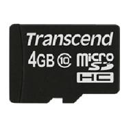 Transcend TS4GUSDC10 flashgeheugen 4 GB MicroSDHC NAND Klasse 10 - thumbnail