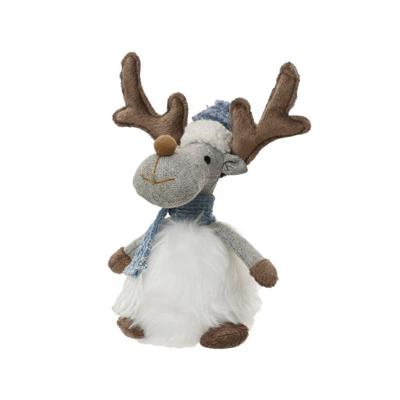 Decoratie Winter Hert 19x12x22 cm Wit