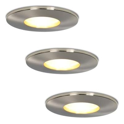 Set van 3 Vegas - LED Inbouwspots - 4 Watt 345 lumen - 2700K Warm wit - GU10 - Dimbaar - Rond - IP44 voor badkamer, buiten en binnen - RVS