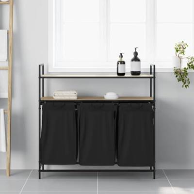 Wasmand 3 vakken met planken sonoma eikenkleurig Wasmand 3 vakken met planken sonoma eikenkleurig