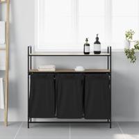 Wasmand 3 vakken met planken sonoma eikenkleurig - thumbnail