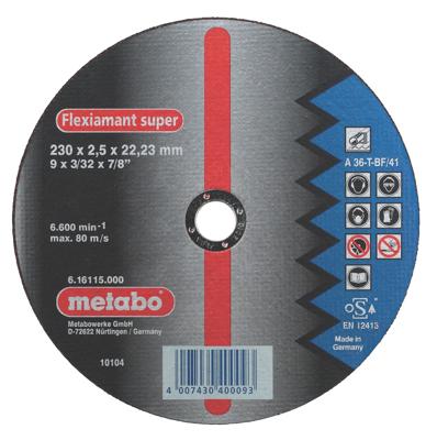 Metabo 616101000 Doorslijpschijf gebogen 125 mm 25 stuk(s) Metaal
