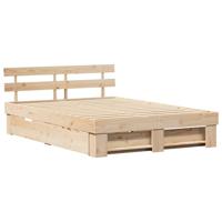 Bedframe met hoofdeinde Bruin 150 x 200 cm Massief grenenhout - thumbnail