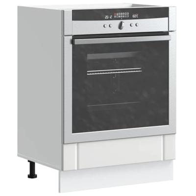 Ovenkast Lucca bewerkt hout wit
