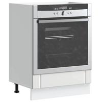 Ovenkast Lucca bewerkt hout wit - thumbnail