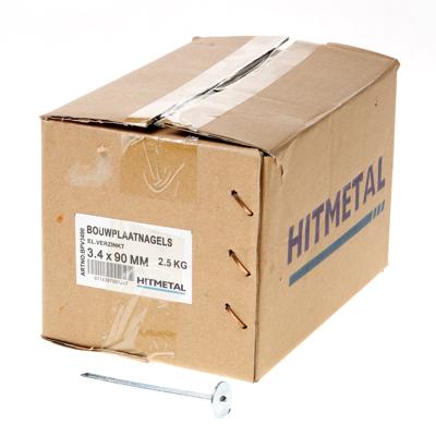 Hitmetal Bouwplaatnagel gegalvaniseerd 3.4 x 90mm Hitmetal Bouwplaatnagel gegalvaniseerd 3.4 x 90mm
