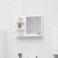 VidaXL Badkamerspiegel 60x10,5x45 cm bewerkt hout wit - thumbnail