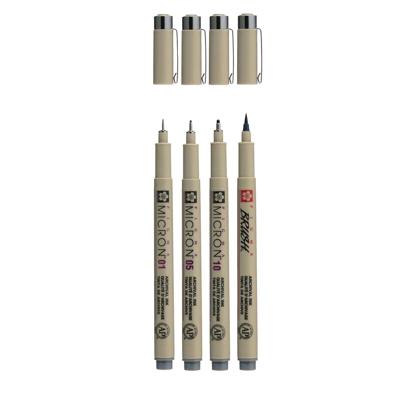 Sakura pigma micron fineliner set, 4 maten, koelgrijs Sakura pigma micron fineliner set, 4 maten, koelgrijs