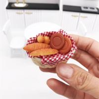 3 stuks 1:12 Mini poppenhuis meubels keuken levert micro-voedsel spelen brood vak mand - thumbnail