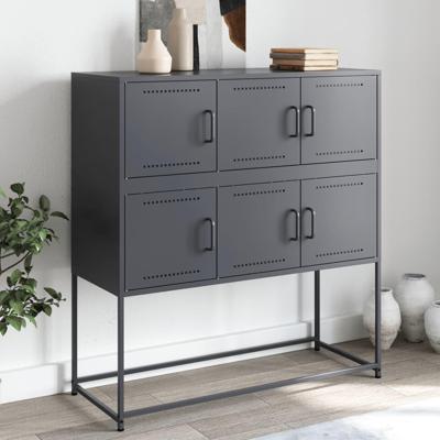 Dressoir 100,5x39x107 cm koudgewalst staal antracietkleurig