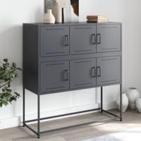 Dressoir 100,5x39x107 cm staal antracietkleurig - thumbnail