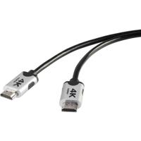 SpeaKa Professional HDMI Aansluitkabel HDMI-A-stekker 2.00 m Zwart SP-6344136 4K UHD, Audio Return Channel (ARC), Vergulde steekcontacten HDMI-kabel - thumbnail