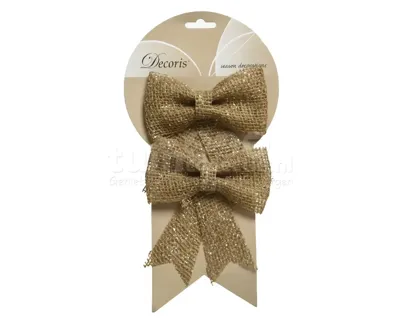 Kerststrik Jute Ø15cm Bruin 2st Kerststrik Jute Ø15cm Bruin 2st