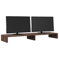 VidaXL Monitorstandaard 100x27x10 cm bewerkt hout bruin eikenkleurig - thumbnail