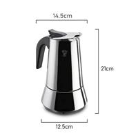 Caffettiera italiana - PEZZETTI - STEELEXPRESS - Acciaio inox - 10 tazze - Adatta a tutti i piani cottura, inclusa l'induzione - Argento - thumbnail