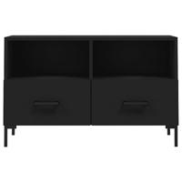 Tv-meubel 80x36x50 cm bewerkt hout zwart - thumbnail