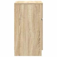 Nachtkastje 39x35x65 cm bewerkt hout sonoma eikenkleurig - thumbnail