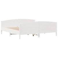 Bedframe zonder matras massief grenenhout wit 160x200 cm - thumbnail