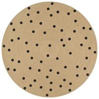VidaXL Vloerkleed handgemaakt met print polkadot 150 cm jute - thumbnail