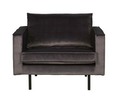 WOOOD Fauteuil 'Rodeo' Velvet, kleur Antraciet
