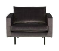 WOOOD Fauteuil 'Rodeo' Velvet, kleur Antraciet - thumbnail