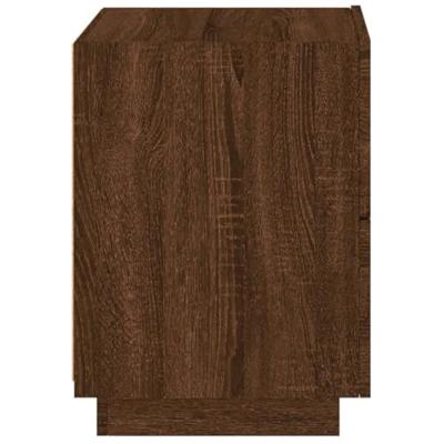 Nachtkastjes met LED 2 st bewerkt hout bruin eikenkleur Nachtkastjes met LED 2 st bewerkt hout bruin eikenkleur