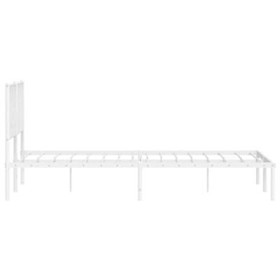 Bedframe met hoofdbord metaal wit 160x200 cm