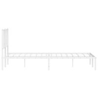 Bedframe met hoofdbord metaal wit 160x200 cm - thumbnail