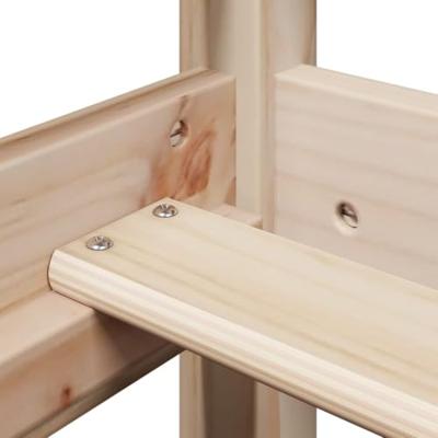 Hoogslaper met dak massief grenenhout wasbruin 75x190 cm