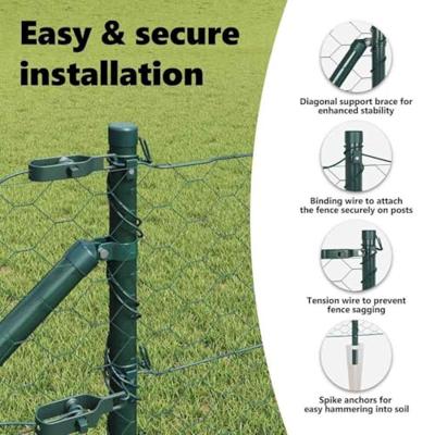 VidaXL Afrasteringspaal groen 25 x 0,6 m (50 mm gaas) staal en pvc