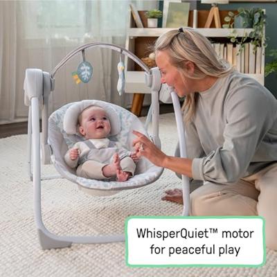 INGENUITY EndlessBloom Opvouwbare Elektrische Babyschommel, Speelboog, Schommelinstellingen, Timer, Kantelfunctie INGENUITY EndlessBloom Opvouwbare Elektrische Babyschommel, Speelboog, Schommelinstellingen, Timer, Kantelfunctie
