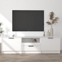 Tv-meubel 140x35x40 cm bewerkt hout wit - thumbnail