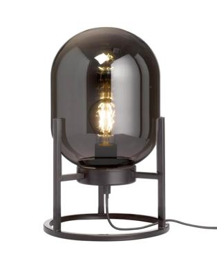 Fischer & Honsel TafellampRegi zwart met smoke glas - 50130