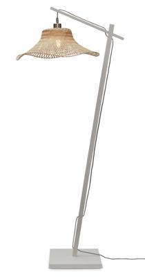 GOOD&MOJO Vloerlamp 'Ibiza' Bamboe, 150cm, kleur Wit/Naturel GOOD&MOJO Vloerlamp 'Ibiza' Bamboe, 150cm, kleur Wit/Naturel