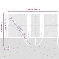 VidaXL Afrasteringspaal grijs 25 x 1,4 m (25 mm gaas) staal en pvc - thumbnail