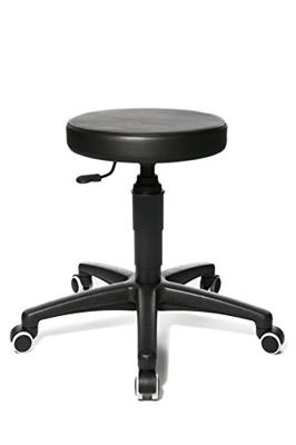 Topstar Draaikruk | met wielen | kunstleer kussen zwart | zithoogteverstelling 390-520 mm | 1 stuk - 72270D10H 72270D10H