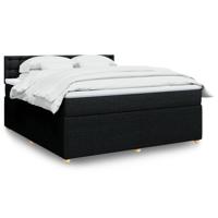 Boxspring met matras stof zwart 180x200 cm - thumbnail