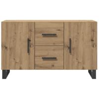 Dressoir 100x36x60 cm bewerkt hout artisanaal eikenkleurig - thumbnail