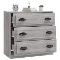 Dressoir 70x35,5x67,5 cm bewerkt hout grijs sonoma eikenkleurig - thumbnail