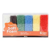 Creativ Company Soft foam clay standaard kleuren, 6x10gr. - thumbnail