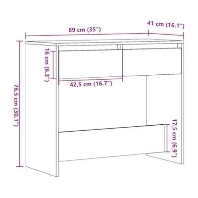 Wandtafel 89x41x76,5 cm bewerkt hout oud houtkleurig