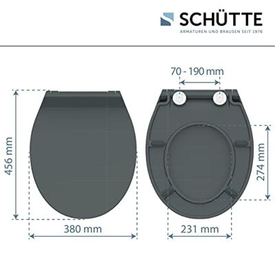 Toiletzitting Schutte Slim Anthrazit Duroplast Ultra Dun Met Soft Close En Quick Release Antraciet Schütte - thumbnail