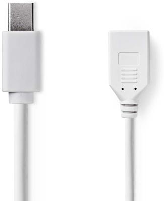 Mini-DisplayPort - DisplayPort-kabel | Mini-DisplayPort male - DisplayPort female | 0,2 m | Wit