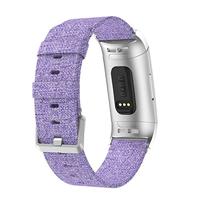 Fitbit Charge 3 & 4 nylon bandje - Licht paars - thumbnail