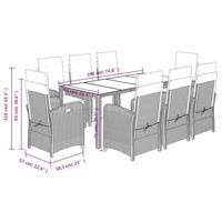 9-delige Tuinset poly rattan zwart - thumbnail