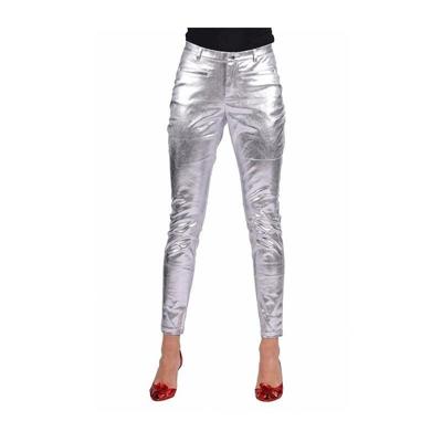 Stretchbroek zilver metallic