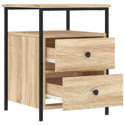 Nachtkastje 44x45x60 cm bewerkt hout sonoma eikenkleurig