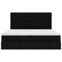 Ottoman bed met matrassen 180x200cm stof zwart - thumbnail